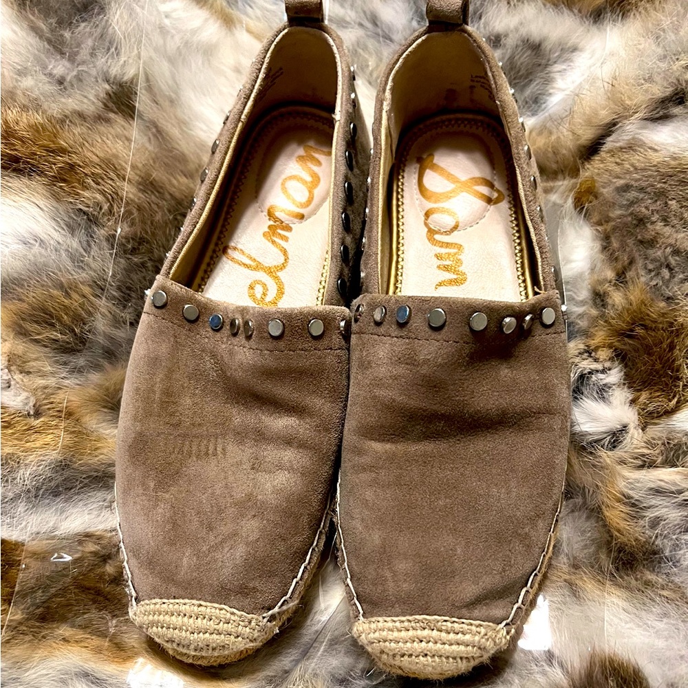 Sam Edelman Women's Khloe US 6 Brown Leather Slip On Loafer Espadrilles Shoes